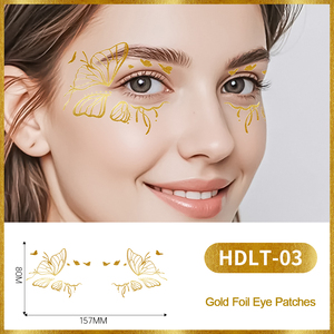 Commercio all'ingrosso temporaneo oro adesivi occhio di <span class=keywords><strong>farfalla</strong></span> anallergico faccia gemme personalizzabili disegni del tatuaggio alla rinfusa per le feste - Product Image 4