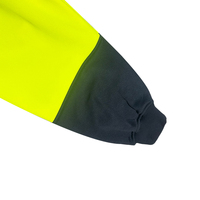 Sweat-shirt de sécurité à demi-zip haute visibilité pour hommes, jaune, coupe-vent, en polaire, uniforme pour les travailleurs du bâtiment avec bas noir