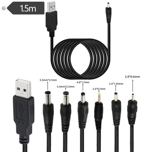 <b>Usb</b> To Dc Power <b>Adapter</b> Cable 1.5m 5.5x2.1mm 4.0x1.7mm 2.5x0.7mm 3.5x1.35mm 2.0x0.6mm For Router Lamp - Product Image 1