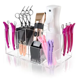 bespoke clear acrylic desktop salon organizers for hair dresser supplies hair brush holder