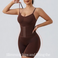 Body gainant amincissant sans couture en nylon, haute élasticité, contrôle du ventre, avec boutons, style européen-américain, taille XL