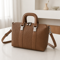 Sac fourre-tout en cuir PU marron OEM pour femme, sac à bandoulière rétro à poignée supérieure, grande capacité, sac à main vintage, nouveau style automne