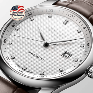 Reloj de Hombre de Negocios de Lujo con Esfera de Diamantes Minimalista Clásica, Movimiento Mecánico, Taquímetro, Resistente al Agua, Caja de Acero Inoxidable - Product Image 4