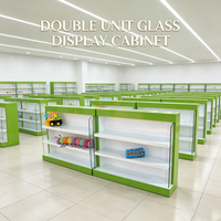 Vitrine autoportante moderne en MDF avec éclairage LED pour la présentation et le stockage de produits en pharmacie et en magasin de proximité