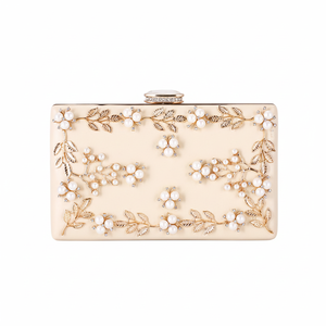 Pochette de soirée pour femme en strass, sac de fête en alliage métallique ajouré avec poignée en diamant - Product Image 1