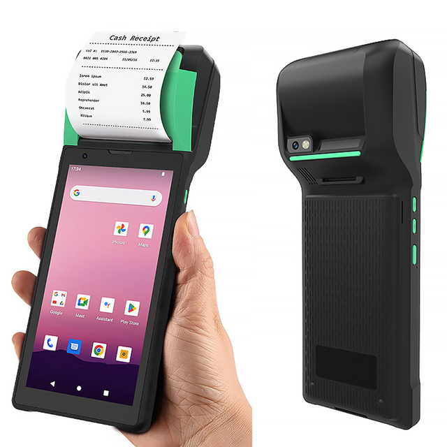 6 Inch 4/6GB RAM+128G PDAS With 58mm Printer Industrial Rugged PDA Barcode Scanner Handheld POS Machine Terminal Rug Android PDA