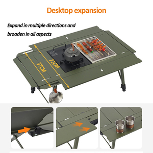 Diseño moderno ajustable en altura aleación de aluminio al aire libre plegable Picnic playa jardín Mesa táctica para Camping y barbacoa - Product Image 5