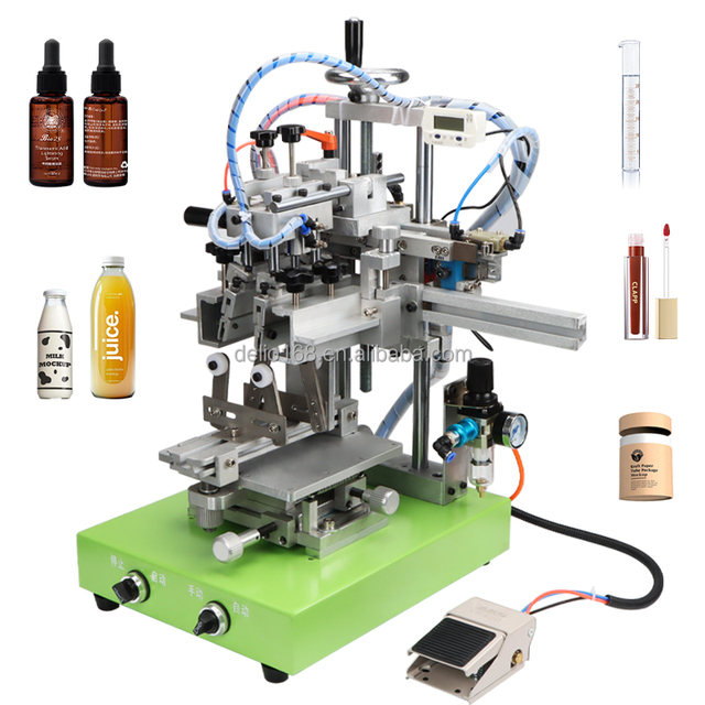 Easy Operation High Effectiveness Semi Automatic Silk Screen Printing Machine for Flat Round Oval Plastic Paper Cups & Bottles
