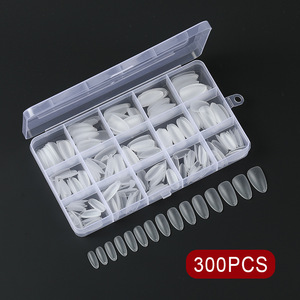 300 faux ongles mats courts en forme d'arachide, couvrance totale, anti-rayures, pour décoration de salon - Product Image 3