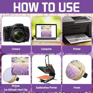 1 pièce, diffuseur d'air de voiture vierge pour sublimation, élimine les odeurs, accessoires de transfert thermique pour sortie de <span class=keywords><strong>climatisation</strong></span>, pour aromathérapie automobile haut de gamme - Product Image 4