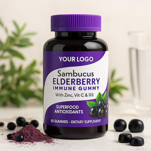Gomitas de Saúco Negro Natural para el Sistema Inmunológico con Zinc, Vitamina C y D3, Beneficios Antioxidantes y de Belleza, 60 Gomitas - Product Image 4