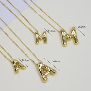 Collana a catena a maglie iniziali con ciondolo classico con 26 lettere regalo per festa di compleanno femminile - Product Image 2