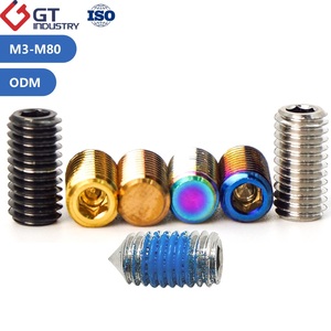 Titanyum Alaşımlı Çelik TA1 TA2 TC4 Allen Vidalı Takoz Vida DIN ISO ASME Köpek/Konik/Kupa/Düz Uçlu Başlı Altıgen Soket Vidalı Takoz Vida Seti - Product Image 3