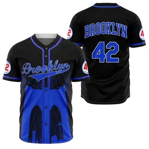 Manufacturer Wholesale Quickdry Baseball Jersey BROOKLYNS Baseball Shirts Breathable Mesh New Design Hot Sale Jerseys