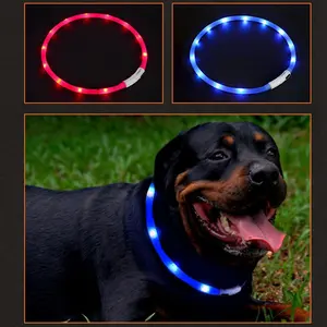 Collari per cani a LED collare per cani da compagnia incandescente ricaricabile USB per la sicurezza notturna collare luminoso per cani di taglia piccola e media