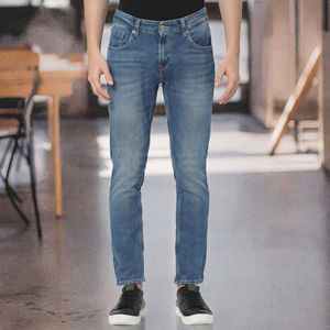 Jean droit taille mi-haute pour homme, nouvelle collection, couleur unie, streetwear, grande taille, imperméable, délavé, technique, extérieur, 100 % coton - Product Image 3