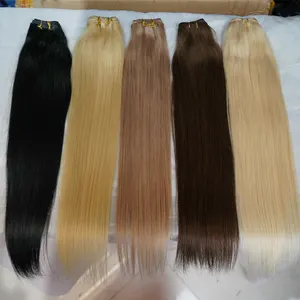 Hot sale russia straight virgin hair,Raw russian blonde human hair bulk bundles,bulk vietnam remy human hair extension/bulk
