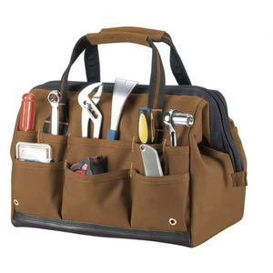 Échantillon gratuit, sac de rangement pour outils d'électricien, personnalisé avec logo, portable, robuste, durable, en polyester, grande ouverture large. - Product Image 2