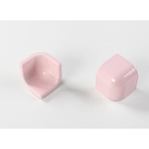 Accessoires de carrelage de salle de bain en céramique de couleur rose, bordures courbes - Product Image 6