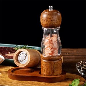 Salt and Pepper Grinder Set-2 Pcs Acacia Wood Electric USB Powered Spice Mill for <b>Kitchen</b> - Product Image 4