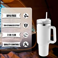 Tasse de voyage isolée sous vide en acier inoxydable 304 de 40oz avec logo personnalisé tasse à café sarcelle d'une capacité de 1200ml avec poignée