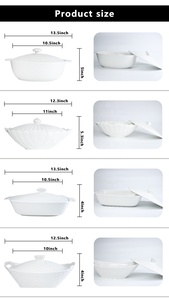 Casserole en céramique avec couvercle pour four, Mini Cocotte 1 Quart de plat de cuisson à lasagnes profondes - Product Image 2