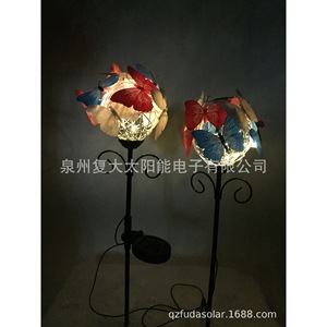Solar Butterfly <b>Ball</b> Light Outdoor Garden Iron Art Decor <b>LED</b> Water Resistant Free Standing - Product Image 3