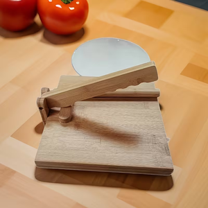 Prensa Manual Giratoria de Madera de Bambú para Masa, Rodillo para Hacer Tortillas, Empanadas, Rollitos Primavera, Chapati, Herramienta de Cocina Resistente - Product Image 4