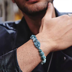 Venta caliente Natural A-grade <span class=keywords><strong>Jade</strong></span> Blue Water Pulsera <span class=keywords><strong>de</strong></span> quilla tridimensional Tipo <span class=keywords><strong>de</strong></span> hielo <span class=keywords><strong>Jade</strong></span> Pulsera <span class=keywords><strong>de</strong></span> hombre al por mayor - Product Image 3