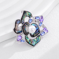 Korsase Pernikahan YHY Camellia Alloy, Bros Bunga Elegan, Desain Berongga, Aksesoris Pakaian dan Topi dengan Mutiara
