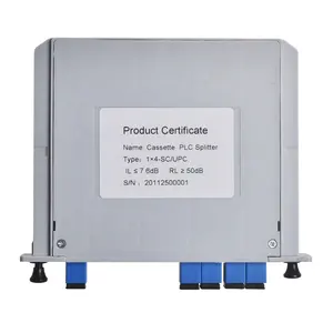 1x4 SC/APC盒式PLC分路器卓越质量低插入损耗卡PLC