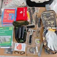 Kit de survie tactique professionnel 134-en-1, équipement d'urgence de premiers secours avec pelle, hache, tente pour le camping et les secours en cas de catastrophe