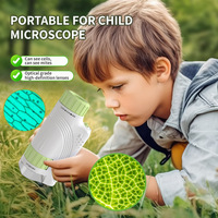 Yuglow 120x Optical HD Handheld Microscope DIY Plastic Portable Science Education Model for Kids & Teens