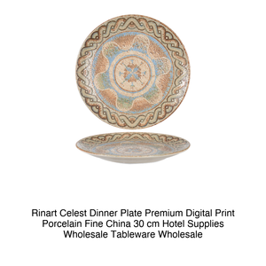 Plato de Cena Rinart Celest, Porcelana Fina con Impresión Digital Premium, 30 cm, Suministros para Hoteles, Vajilla al por Mayor - Product Image 2
