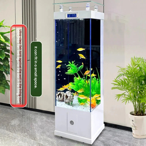 Acquario di Lusso in Vetro Ultra Bianco per Soggiorno con Mobile Intelligente, Cambio Acqua con Un Solo Tasto <span class=keywords><strong>e</strong></span> Sistema di Filtrazione Posteriore Nascosto - Product Image 1