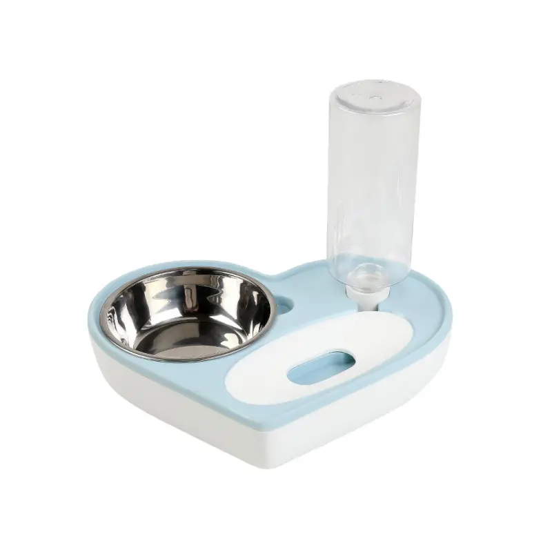 Ciotola per animali domestici con acqua automatica ciotola in plastica per gatti ciotola per cani a forma di cuore