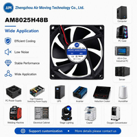 Ventilateur de refroidissement sans balais AM8025H48B 8025 DC 48V 80x80x25mm à double roulement à billes, silencieux, axial, pour imprimante 3D, onduleur, alimentation électrique