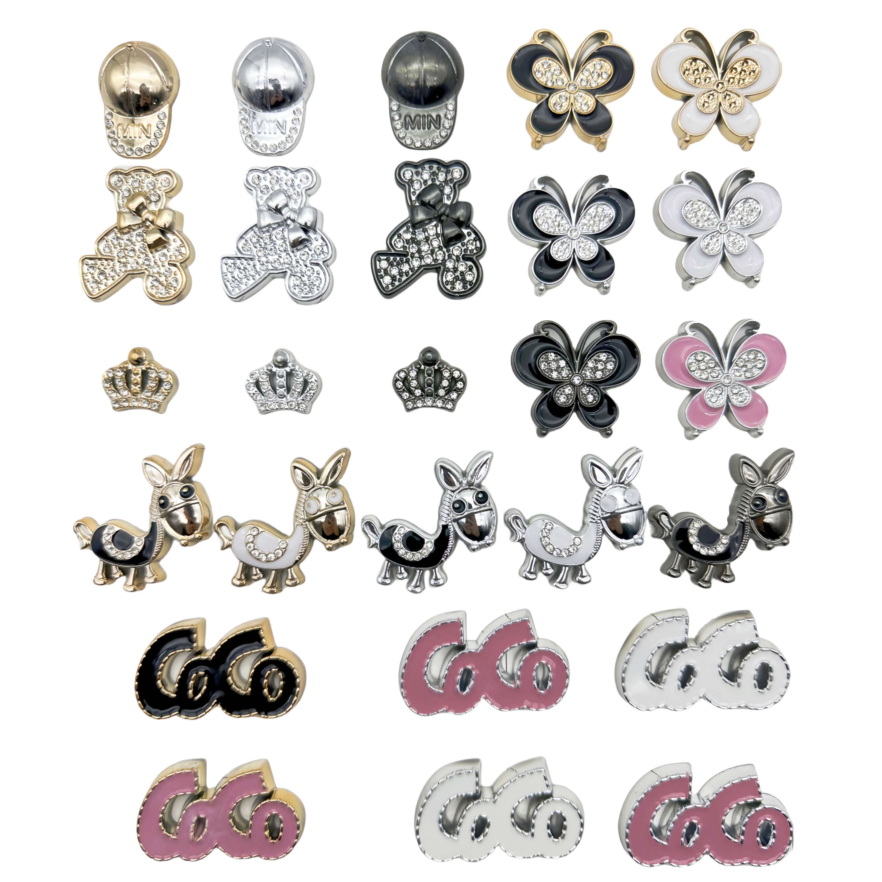 Wholesale Luxury 3D Pink ABS Shoe Charm Pendant Custom Brand Diamond Pearl Acrylic Chain Decor Girl Shoe Gift Bulk Decorations