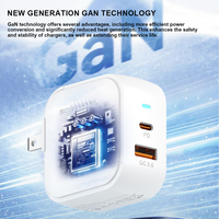 Chargeur de nouvelle génération avec technologie GaN Q162 35W à double port pour téléphone portable et tablette