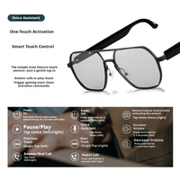 Lunettes intelligentes transfrontalières GS12 photochromiques, compatibles avec la musique, l'audio et la traduction IA