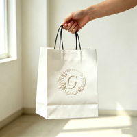 Sac en papier kraft brun personnalisé avec logo pour restaurant, vente au détail, livraison à emporter, emballage alimentaire, pain, SOS