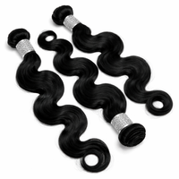 Alibaba Vendor Tissage Body Wave en Cheveux Humains Noir Naturel Double Trame pour Perruques Alibaba Wigs