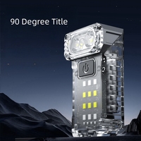 Nouveau Top Vente Faisceau Rotatif En Aluminium Puissant Mini Clip Sur Sac À Dos Lampe De Poche Magnétique Porte-clés Fluorescence Torche Lampe De Poche