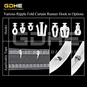 Rail de rideau à plis en S en aluminium pour vente en gros, rail de rideau à plis ondulés, rail de rideau à montage au plafond avec accessoires de glissière et de ruban - Product Image 5