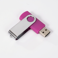 Clé USB pivotante en métal avec logo personnalisé, USB 2.0, en vrac, de 128 Mo à 32 Go, clé mémoire personnalisée pour ordinateur portable