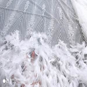 Robe <span class=keywords><strong>de</strong></span> mariée à paillettes perlées, tissu <span class=keywords><strong>de</strong></span> tulle, plumes, vente rapide en chine, nouvelle collection 2020 - Product Image 3