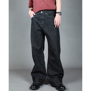 Lotfeel Haute Qualité Sans Lavage Japonais Dropshipping Stock Tissu Lourd Hommes Coupe Évasée Lisière Denim Brut Jeans - Product Image 1