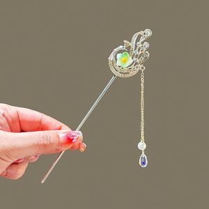Horquillas para el Cabello con Diseño de Mariposa y Pedrería, Estilo Tradicional Chino, Accesorios con Borlas de Cristal, Horquillas Deslizantes - Product Image 6
