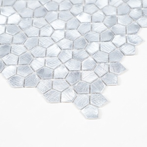 Factory Customized Multi-level Pentagon Gravity Aluminium Silver Metal <b>Mosaic</b> Tile for Home Decor - Product Image 3