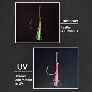 XUHANG, gancho <span class=keywords><strong>de</strong></span> asistencia para Jigging lento con púas, señuelo <span class=keywords><strong>de</strong></span> pesca <span class=keywords><strong>de</strong></span> arrastre <span class=keywords><strong>de</strong></span> tiburón y bagre con brillo luminoso UV <span class=keywords><strong>de</strong></span> una sola lengüeta - Product Image 6